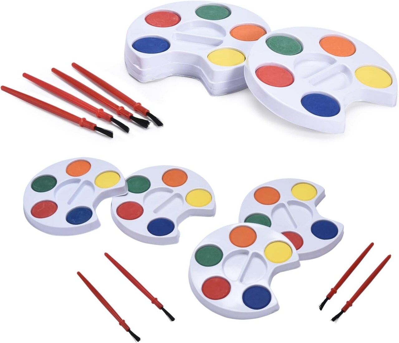 Mini Watercolor Paint Set for Kids - 24 Pack of Individual Watercolor Palettes in 5 Colors with Brush - Ideal for Party Favors, Prizes, Art Supplies